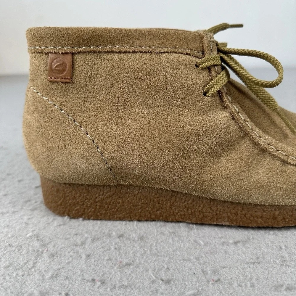 Clarks Wallabee Shacre Ankle Boot‎ Dark Sand Suede Leather Men's Size 8.5 Casual